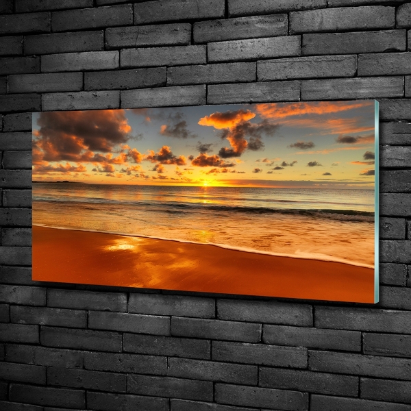 Tableau imprimé sur verre Plage du coucher de soleil