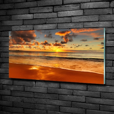 Tableau imprimé sur verre Plage du coucher de soleil