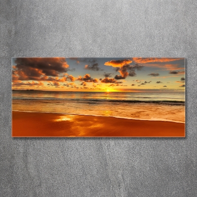 Tableau imprimé sur verre Plage du coucher de soleil