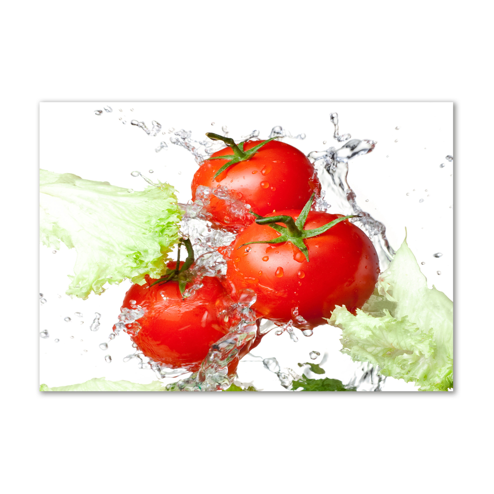 Tableau imprimé sur verre Tomates et laitue