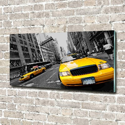 Tableau imprimé sur verre Taxis New York