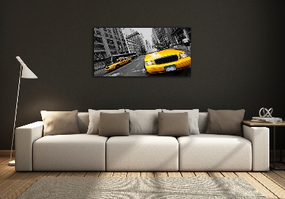 Tableau imprimé sur verre Taxis New York