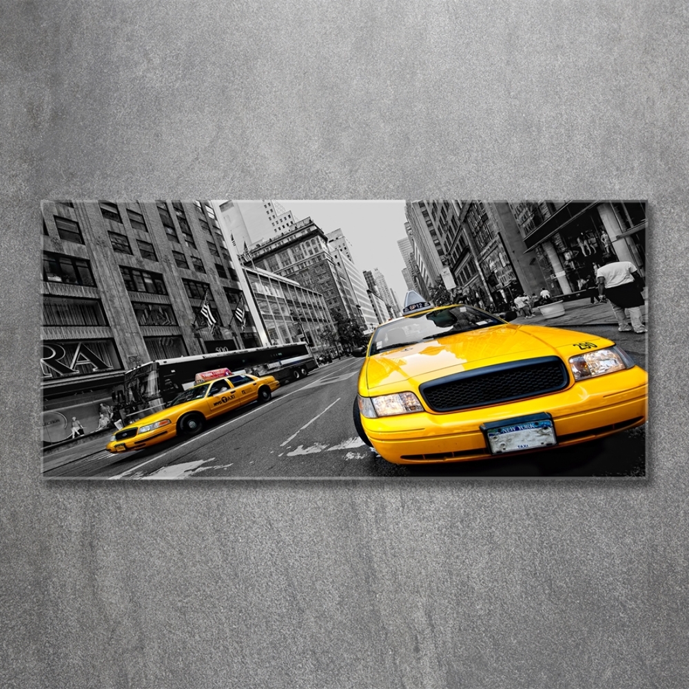 Tableau imprimé sur verre Taxis New York