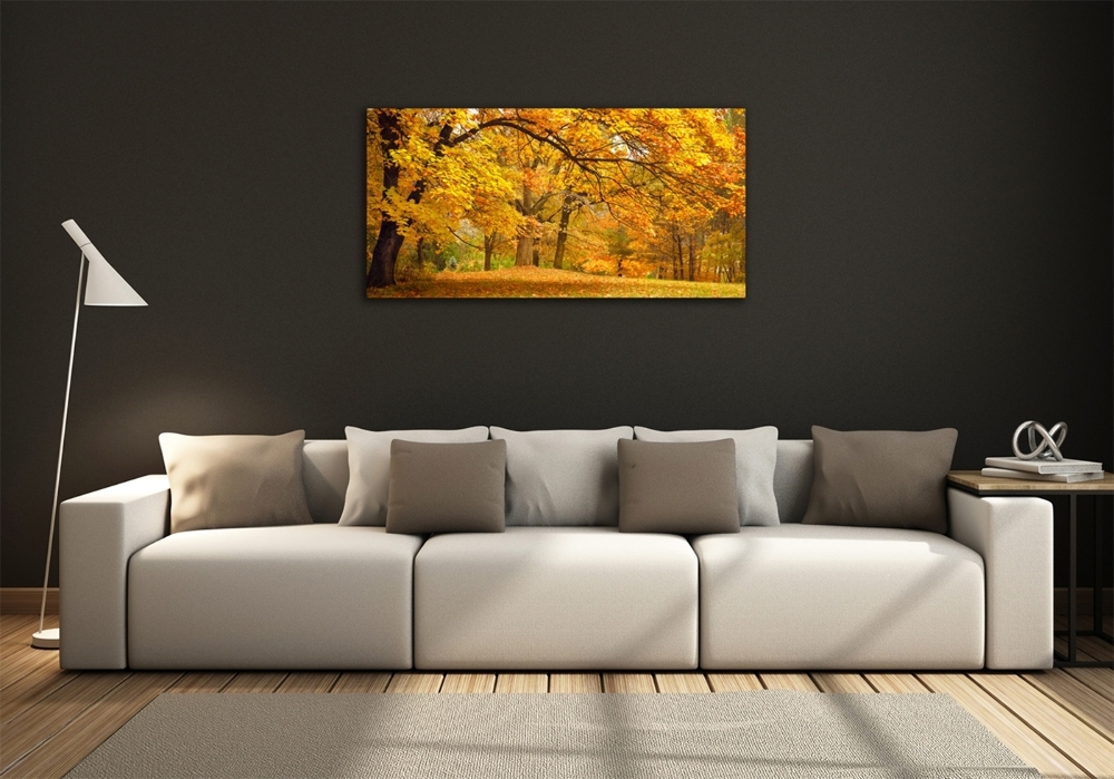 Tableau imprimé sur verre Automne dans le parc