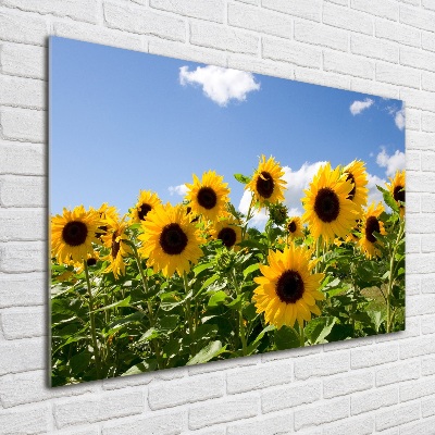 Tableau sur verre Tournesols