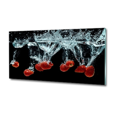 Tableau en verre Fraises sous l'eau