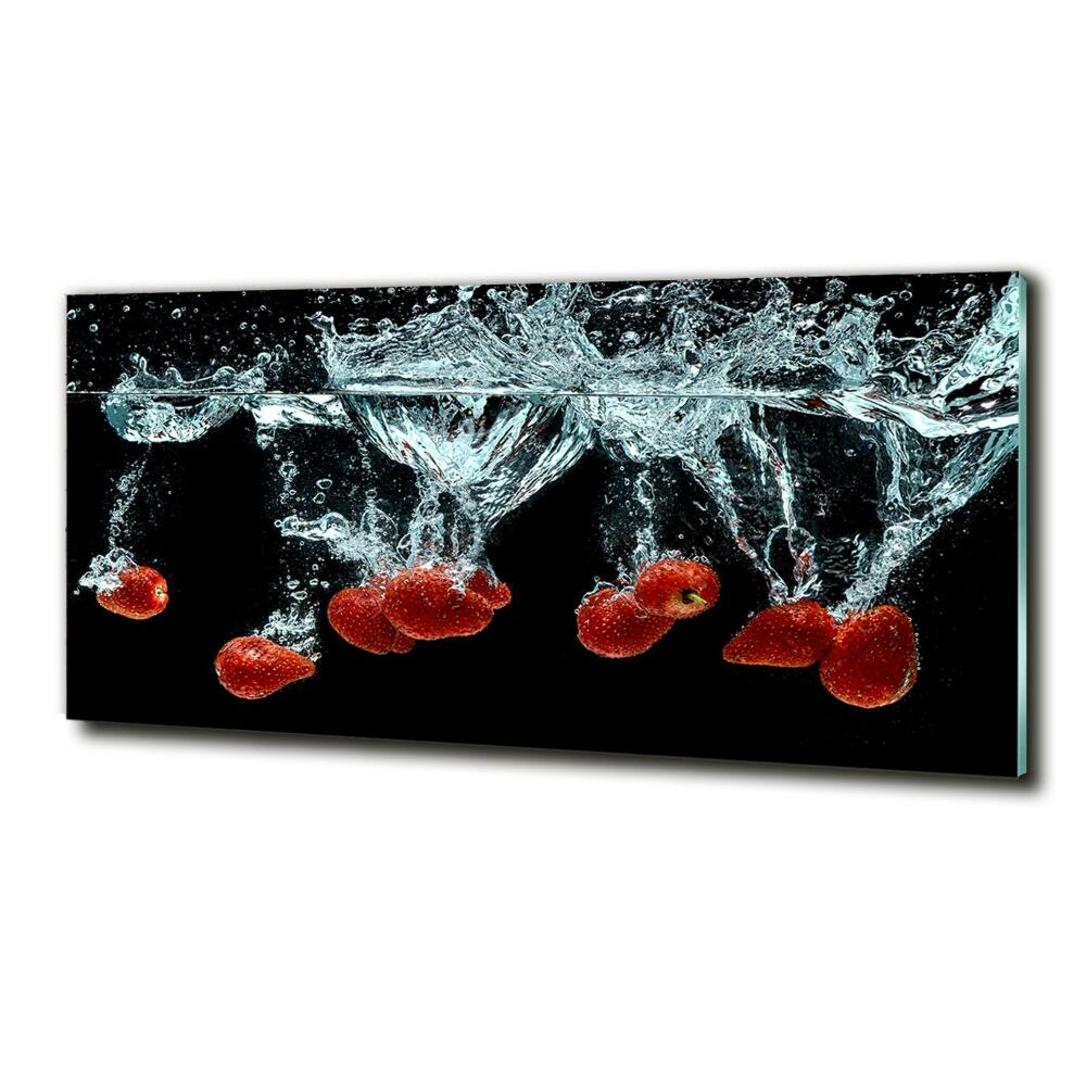 Tableau en verre Fraises sous l'eau