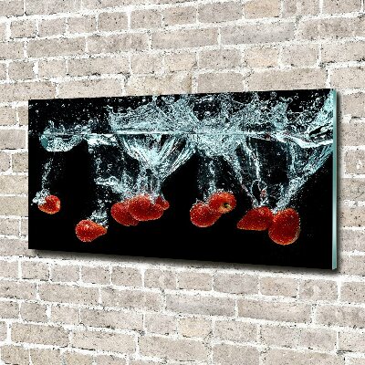 Tableau en verre Fraises sous l'eau