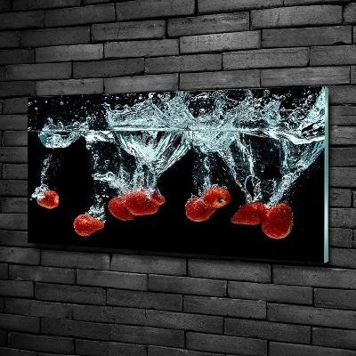 Tableau en verre Fraises sous l'eau