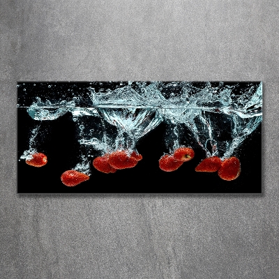 Tableau en verre Fraises sous l'eau