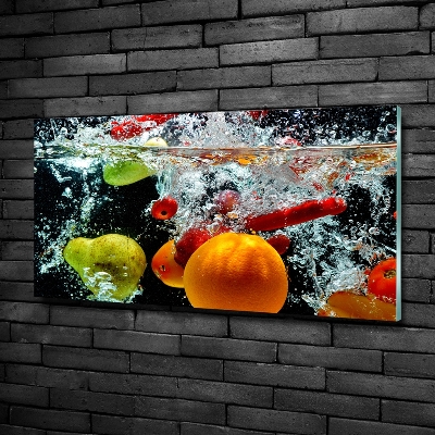 Tableau verre imprimé Fruits sous l'eau