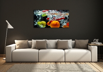 Tableau verre imprimé Fruits sous l'eau