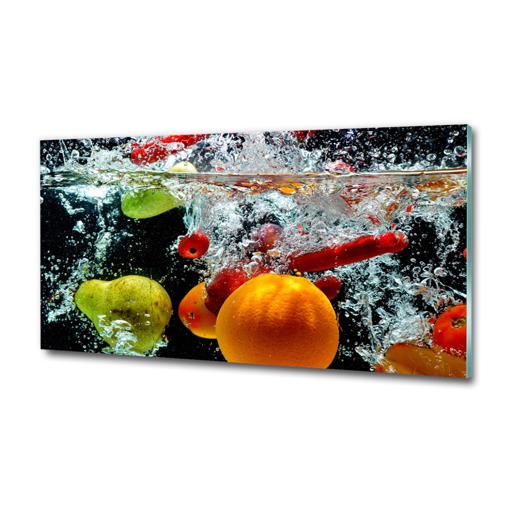 Tableau verre imprimé Fruits sous l'eau