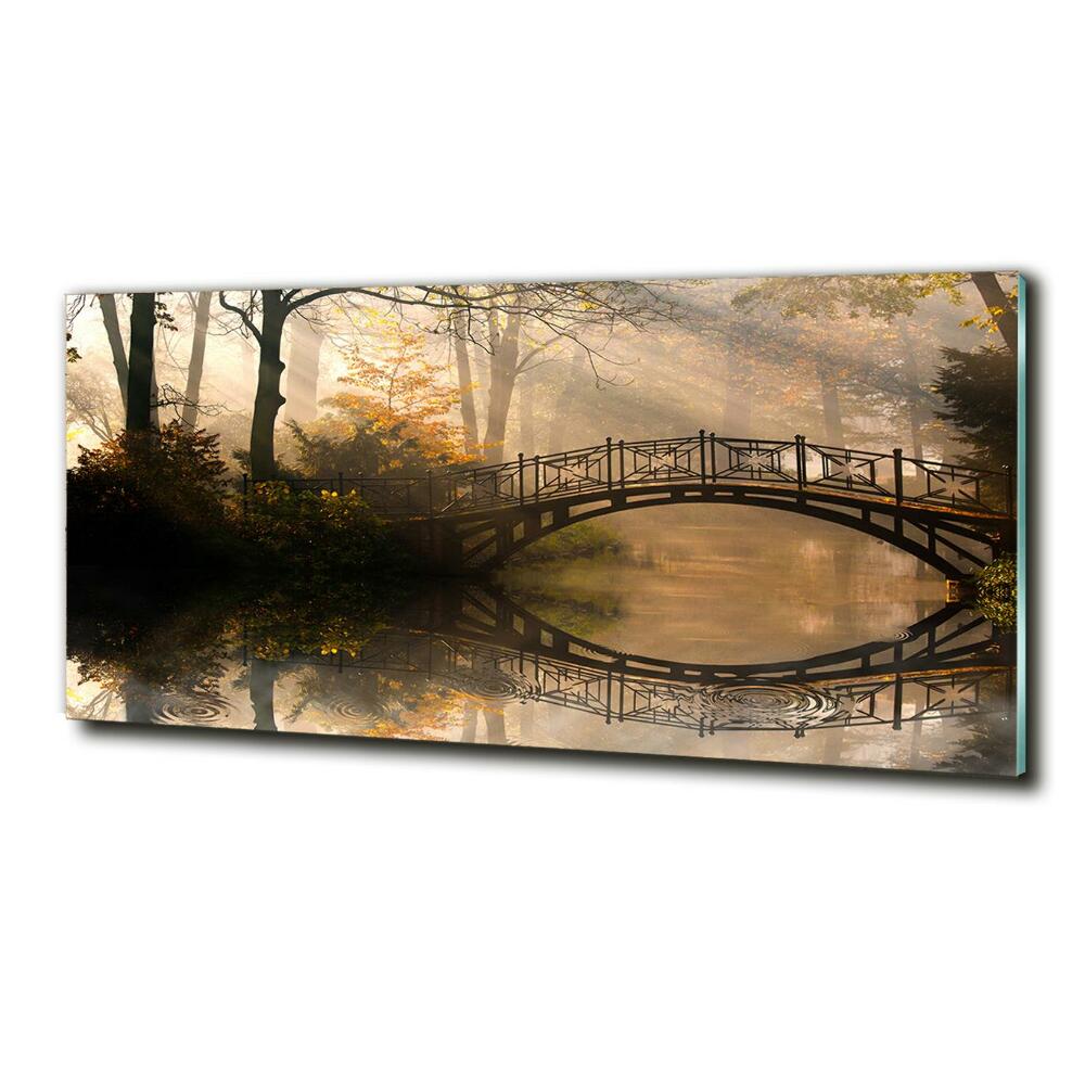 Tableau verre imprimé Vieux pont en automne