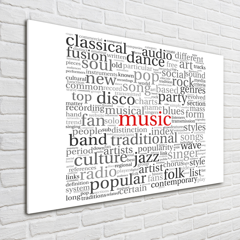 Tableau verre imprimé Genres musicaux