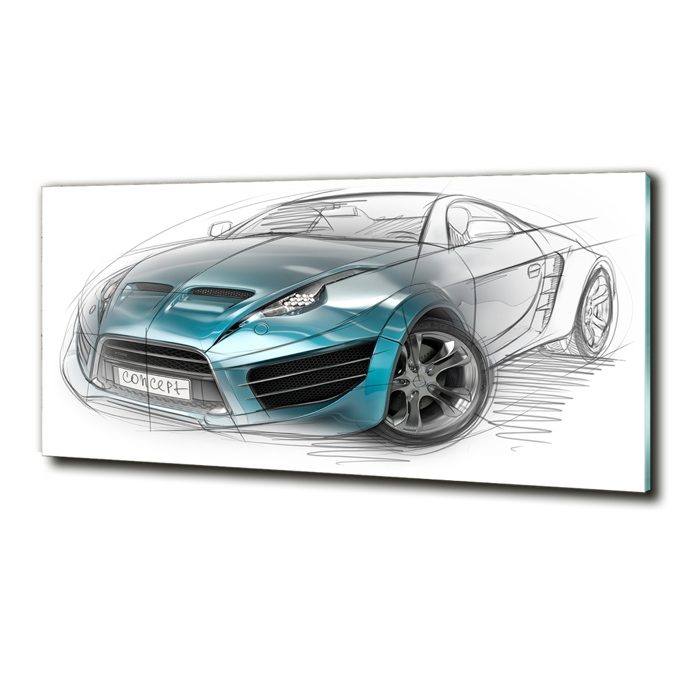 Tableau photo sur verre Croquis d'une voiture