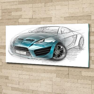 Tableau photo sur verre Croquis d'une voiture