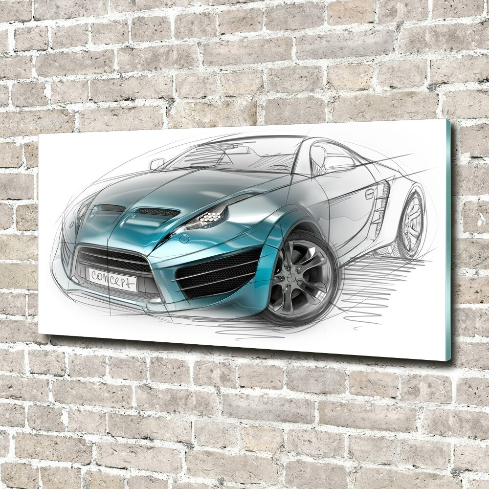 Tableau photo sur verre Croquis d'une voiture