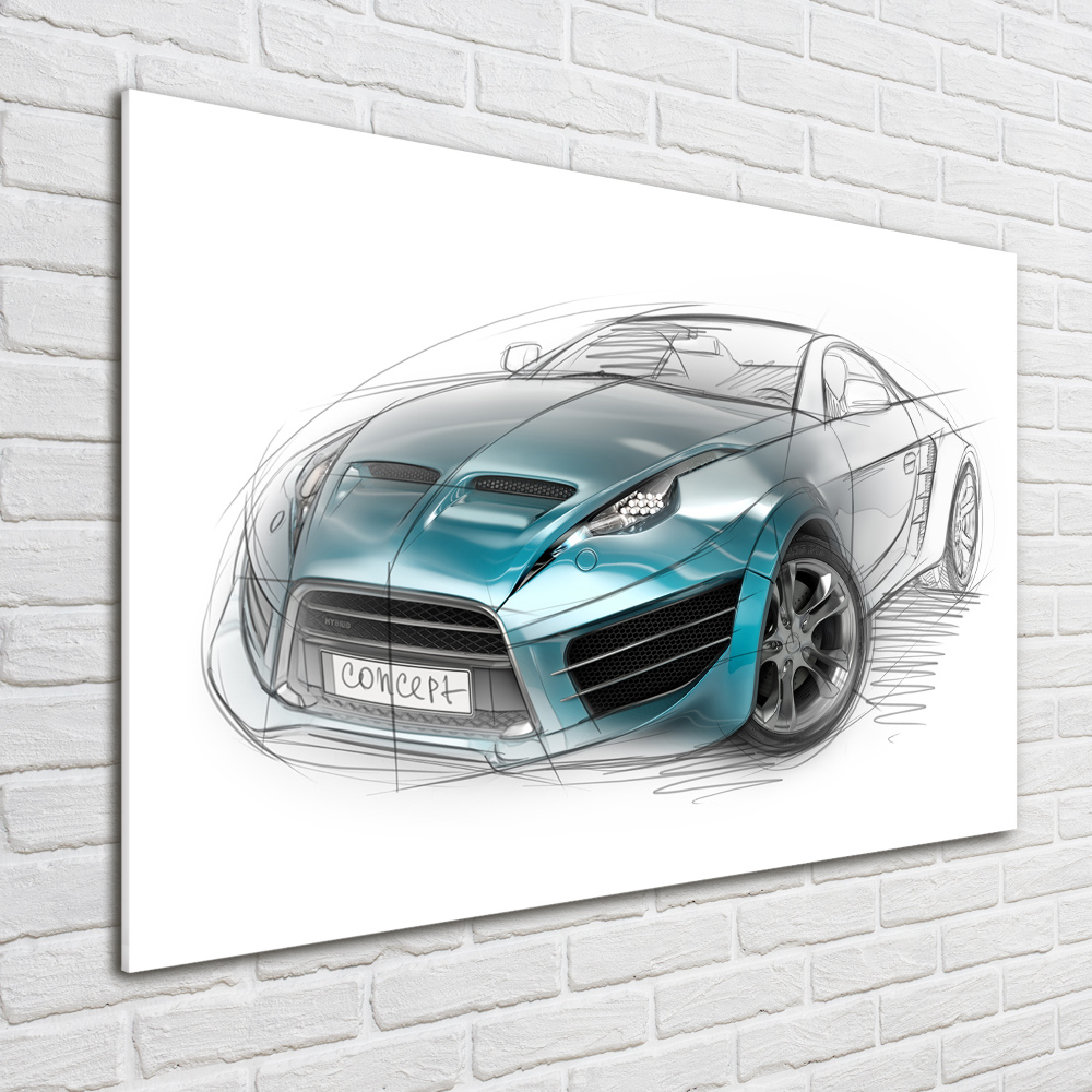 Tableau photo sur verre Croquis d'une voiture