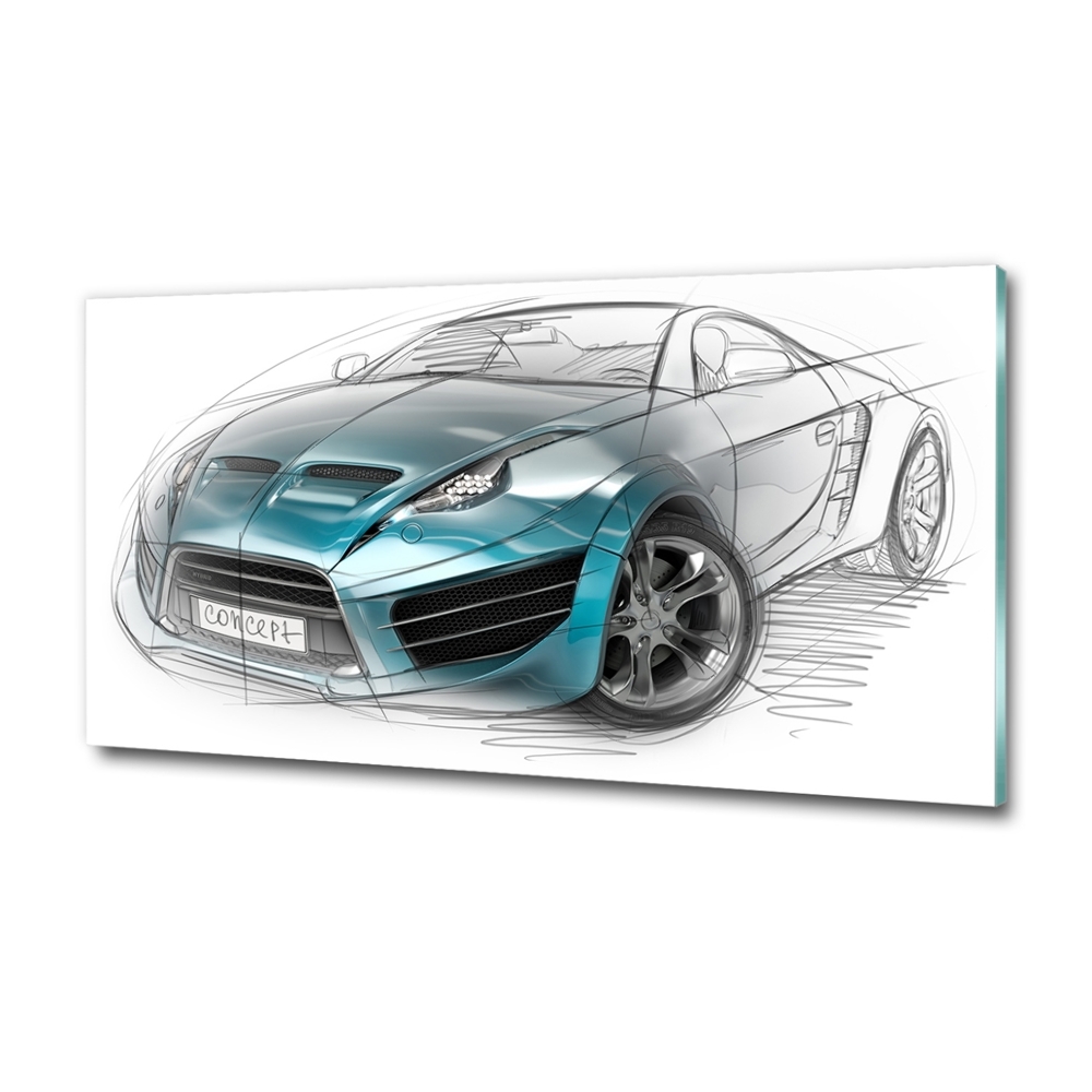 Tableau photo sur verre Croquis d'une voiture