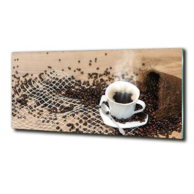 Tableau sur verre Café et grains de café