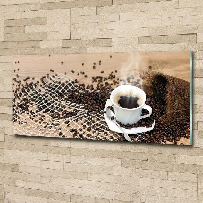 Tableau sur verre Café et grains de café