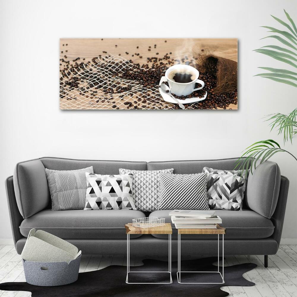 Tableau sur verre Café et grains de café