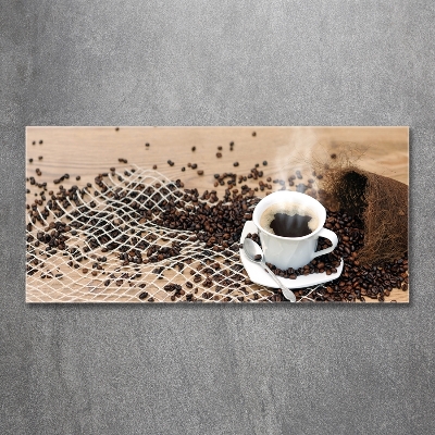 Tableau sur verre Café et grains de café