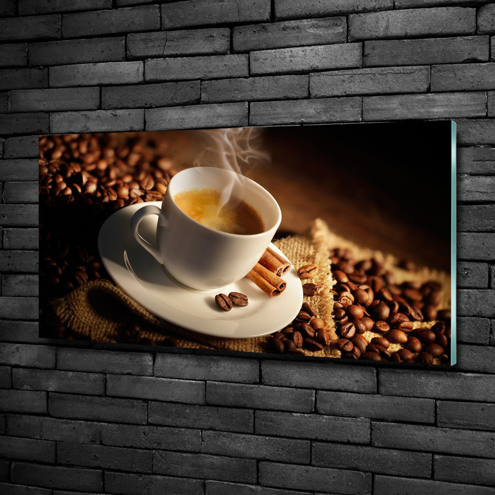 Tableau photo sur verre Café dans une tasse