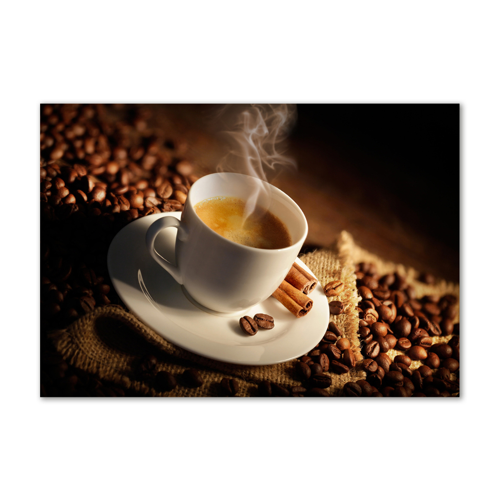 Tableau photo sur verre Café dans une tasse