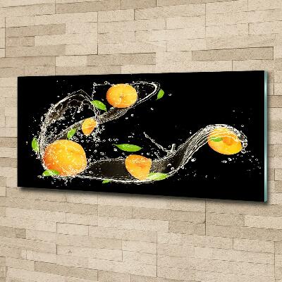 Tableau sur verre Abricots et eau