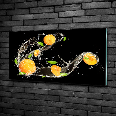 Tableau sur verre Abricots et eau