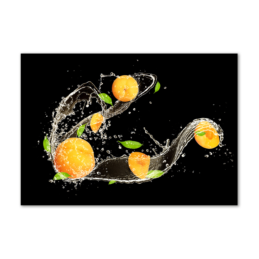 Tableau sur verre Abricots et eau