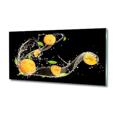 Tableau sur verre Abricots et eau