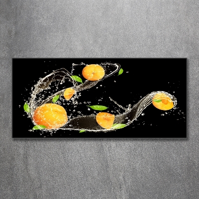 Tableau sur verre Abricots et eau