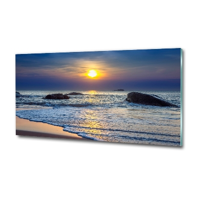 Tableau verre imprimé Coucher de soleil sur la mer