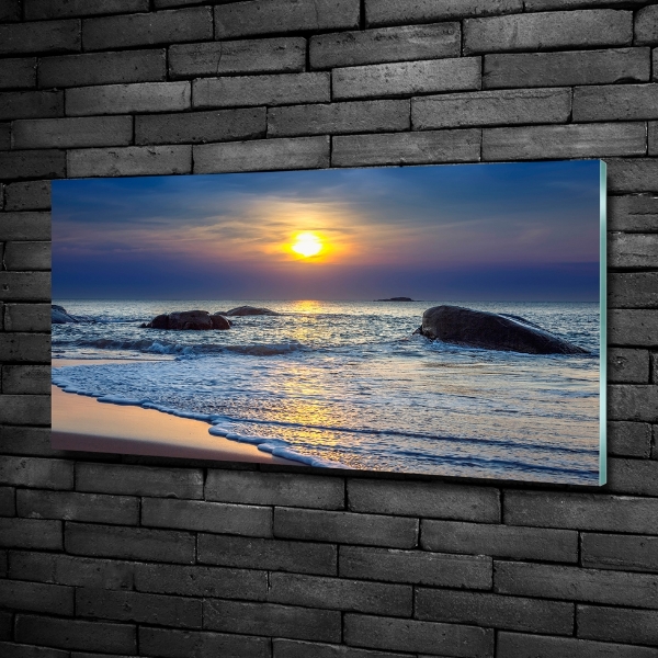 Tableau verre imprimé Coucher de soleil sur la mer