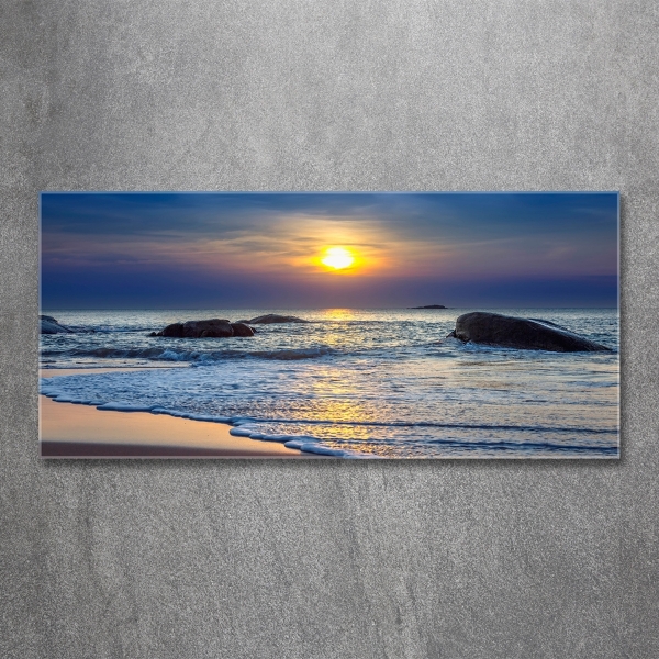 Tableau verre imprimé Coucher de soleil sur la mer