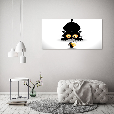 Tableau verre imprimé Chat et souris