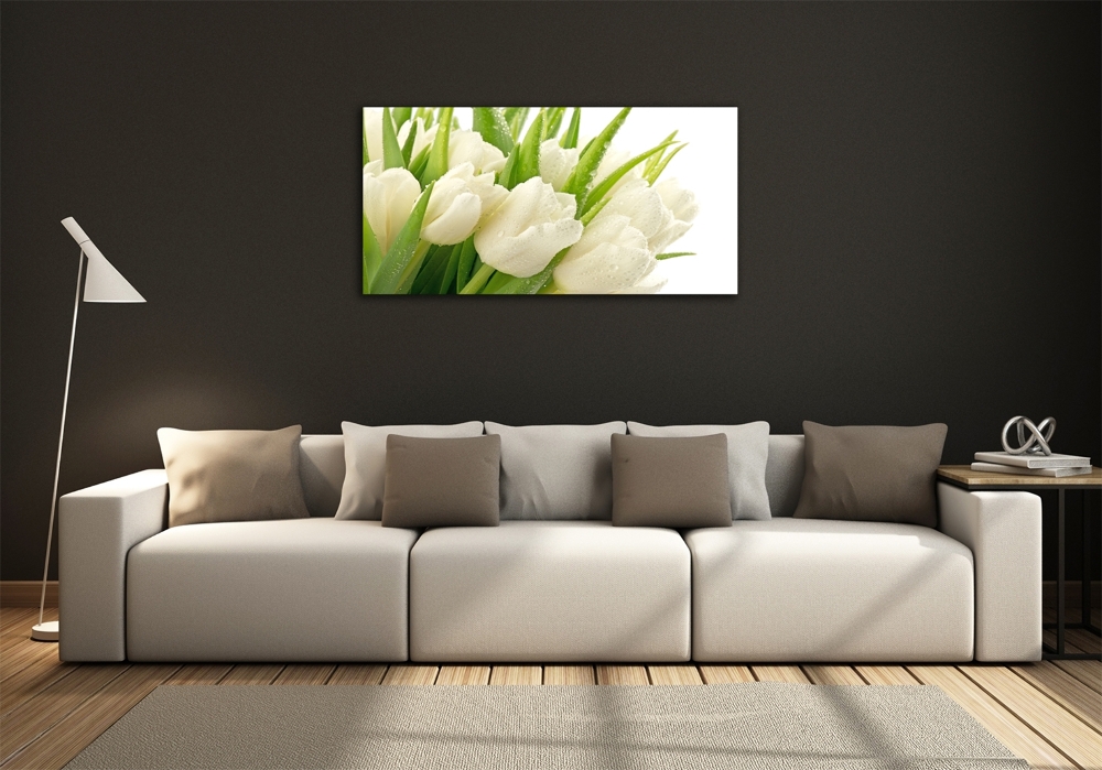 Tableau sur verre Tulipes blanches