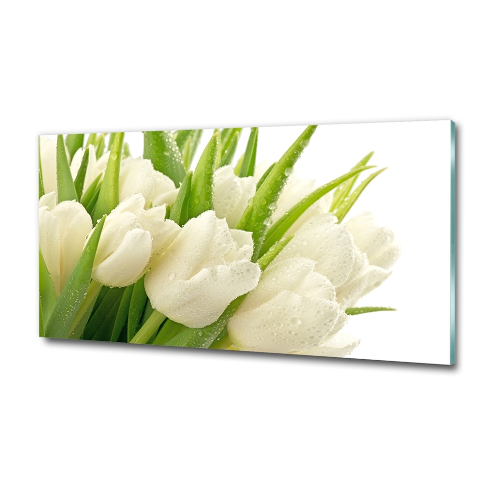 Tableau sur verre Tulipes blanches