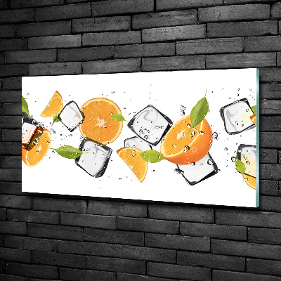 Tableau photo sur verre Oranges avec glace