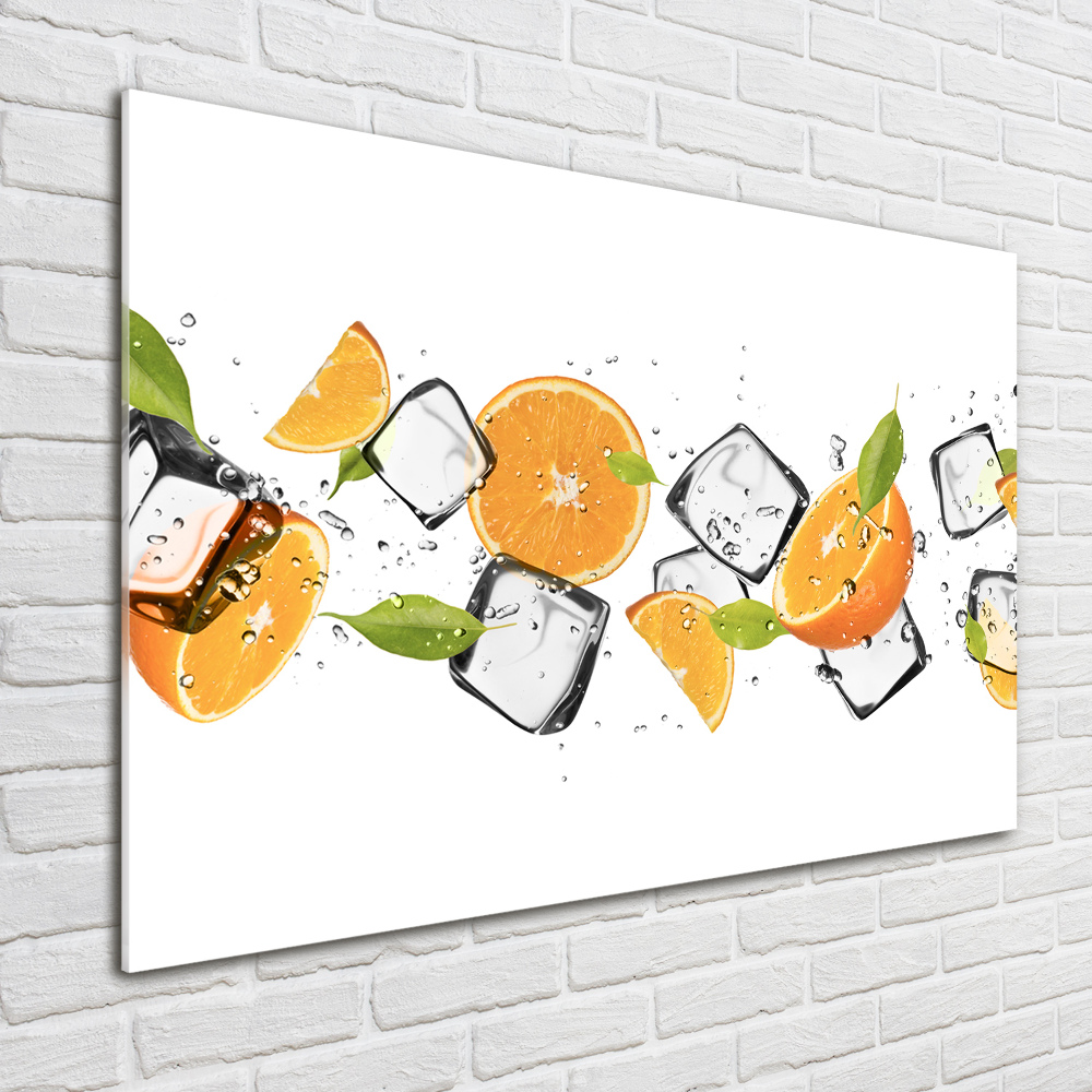 Tableau photo sur verre Oranges avec glace