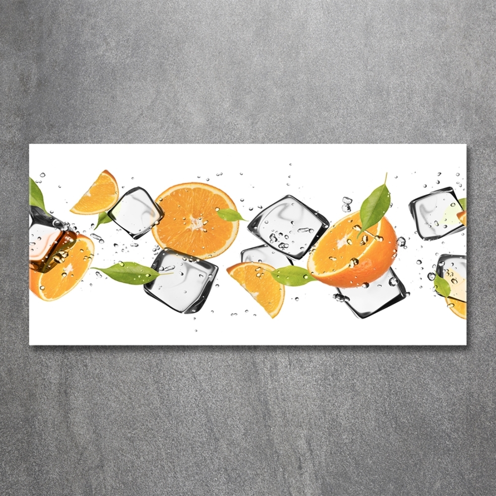 Tableau photo sur verre Oranges avec glace