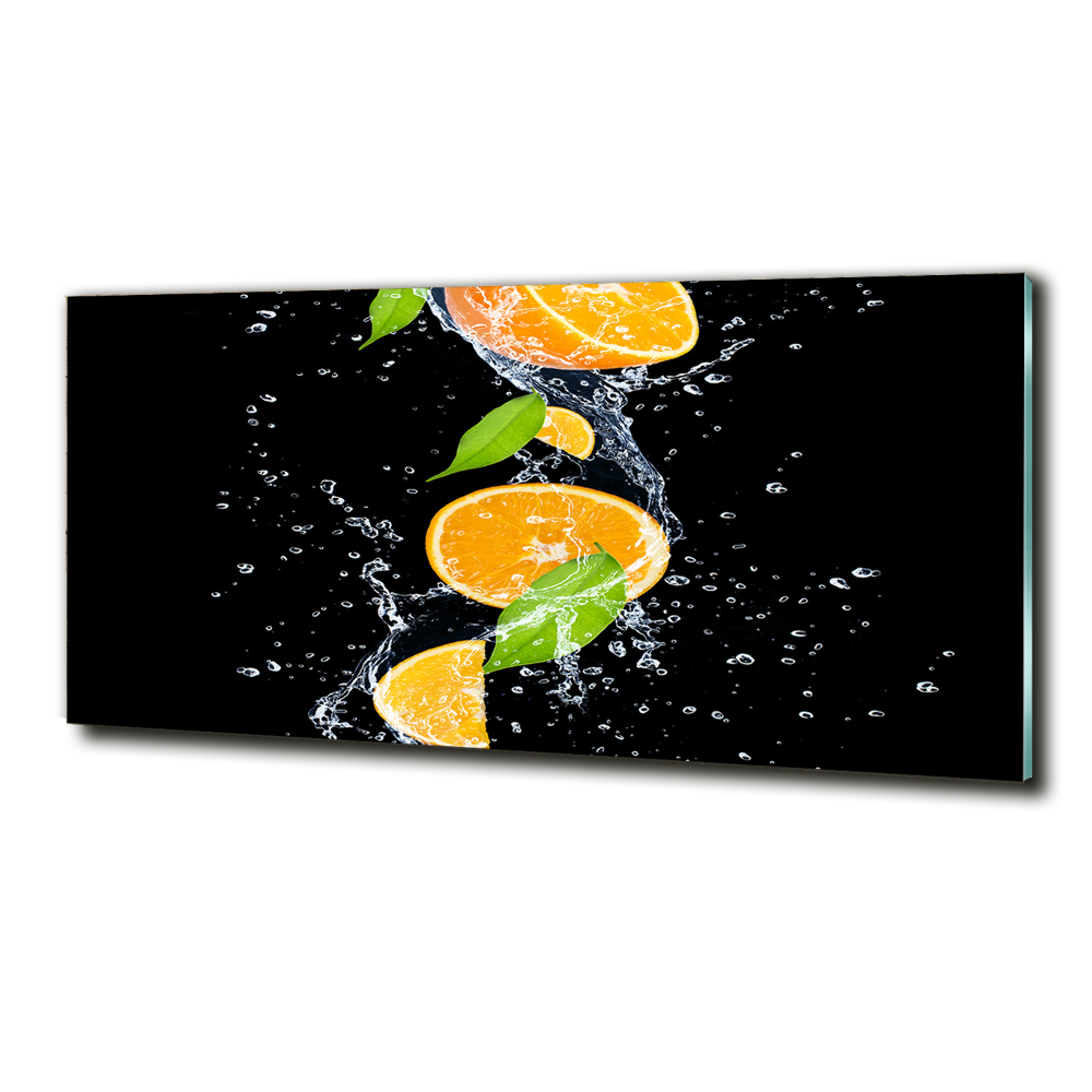 Tableau en verre Oranges et eau