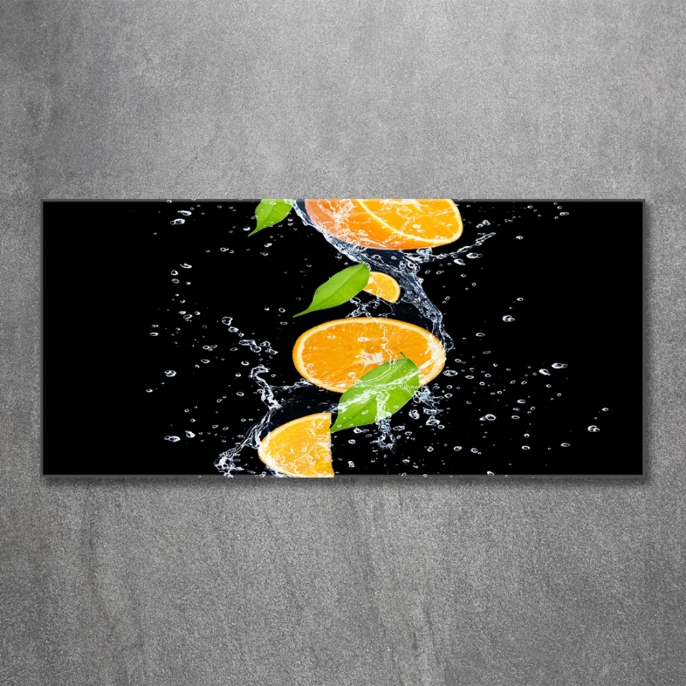 Tableau en verre Oranges et eau