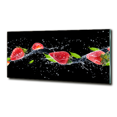 Tableau en verre Fraises et eau