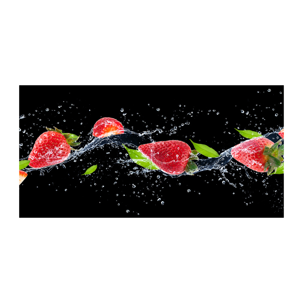 Tableau en verre Fraises et eau