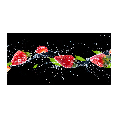 Tableau en verre Fraises et eau