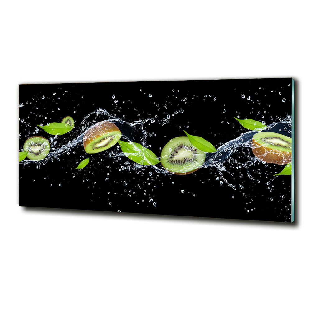 Tableau imprimé sur verre Kiwis et eau